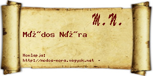 Módos Nóra névjegykártya