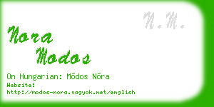 nora modos business card