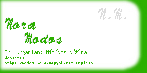 nora modos business card